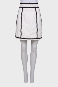 Black and White Textured Skirt