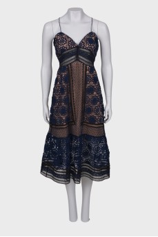 Dress with blue lace