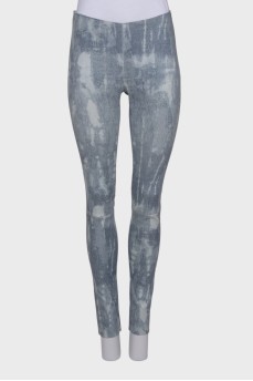 Blue leather trousers