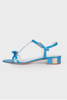 Blue low heel sandals
