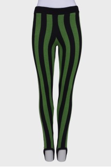 Striped leggings with stirrups
