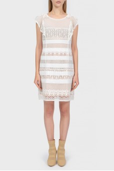 White midi dress with lace