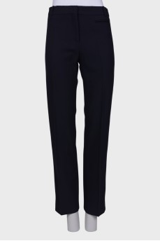Navy blue trousers with stripes