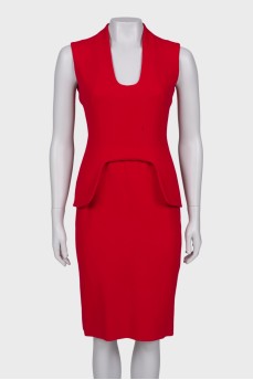 Red peplum dress