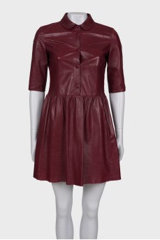 Burgundy leather dress