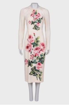 Floral print silk dress with tag