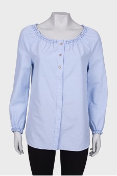 Blue button down blouse