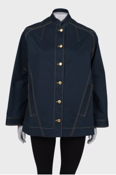 Blue windbreaker with buttons