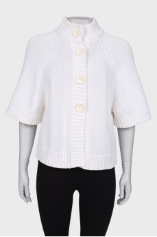 White short sleeve cardigan