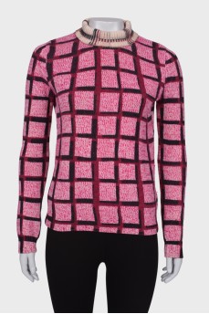 Pink check sweater