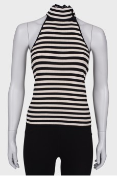 Striped open back top