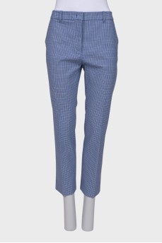 Blue checked trousers