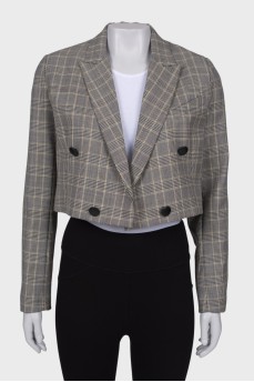 Checked cropped jacket
