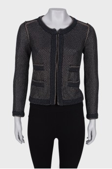Jacket with silver mesh