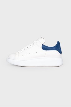 Leather sneakers with suede back panel