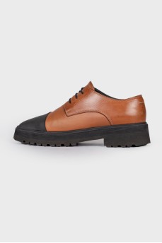 Two tone leather derbies