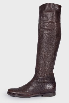 Perforated leather boots