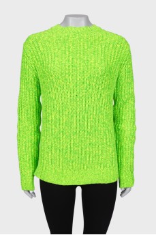 Bright green knitted sweater