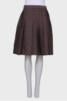 Pleated skirt with print