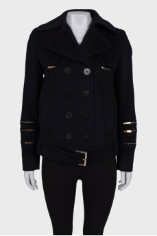 Coat with gold hardware