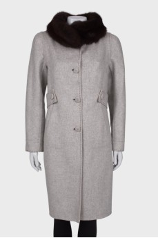Cashmere reversible coat