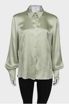 Silk light green blouse