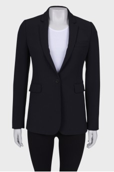 Black jacket with one button