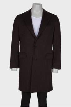 Men's cashmere brown coat