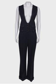 Wool navy classic jumpsuit