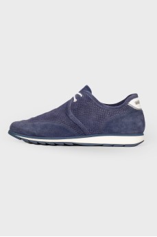 Men's Perforated Suede Sneakers