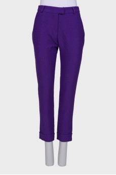 Purple trousers with lurex