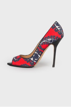 Printed textile heels 