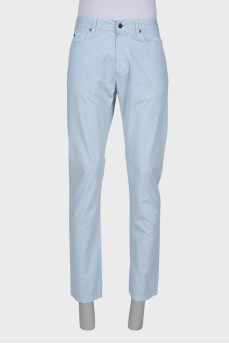 Men's blue cotton trousers