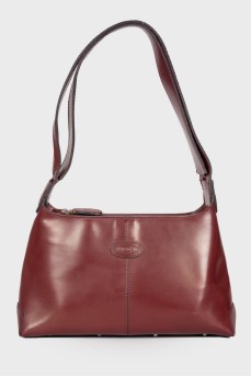 Burgundy bag with double strap