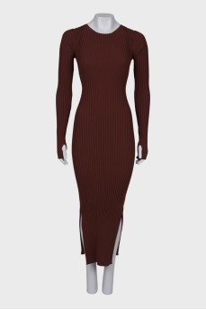 Brown dress with slit