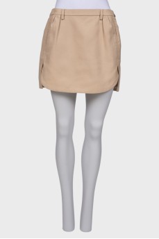 Beige skirt with elasticated waist