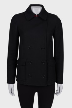 Double-breasted wool coat