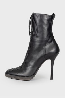 Leather ankle boots with stiletto heels