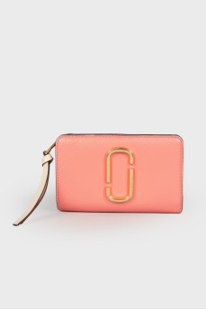 Leather pink wallet