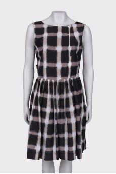Checkered dress with bow
