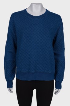 Blue sweatshirt with a round neckline