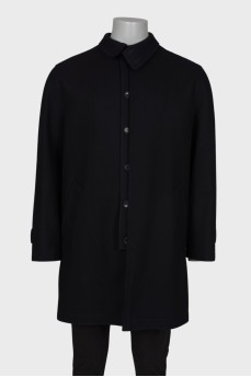 Men's black wool coat