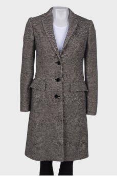 Black and white coat single-breasted fit