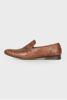 Men's embossed leather shoes