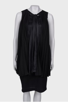 Slip dress with pleated fabric, with tag