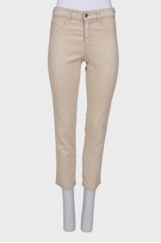 Light beige straight leg trousers