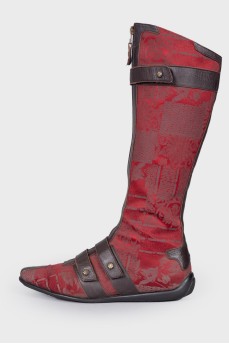 Patterned textile boots