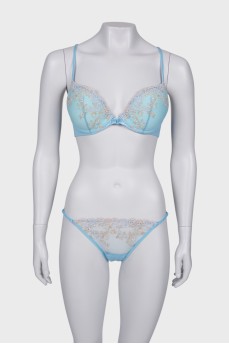 Blue lace underwear, with tag