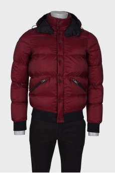 Men's burgundy down jacket