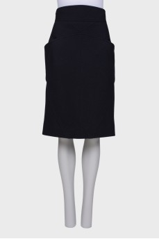 Navy blue wool skirt